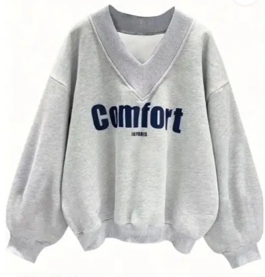 Minimalist Comfort V-Neck Sweatshirt