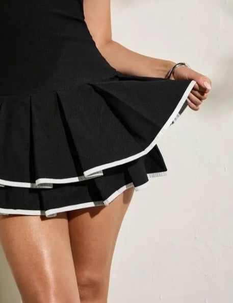 Elegance Edge Flared Mini Dress