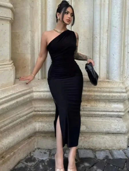 Midnight Muse One-Shoulder Dress
