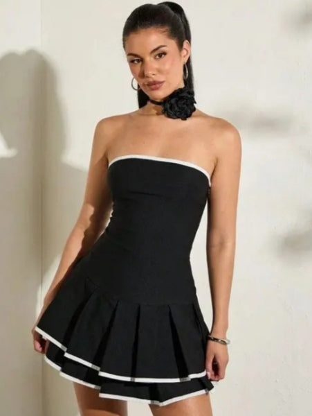 Elegance Edge Flared Mini Dress